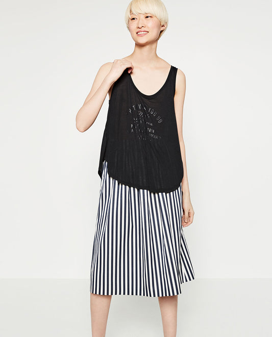 STRAPPY TEXT TOP
