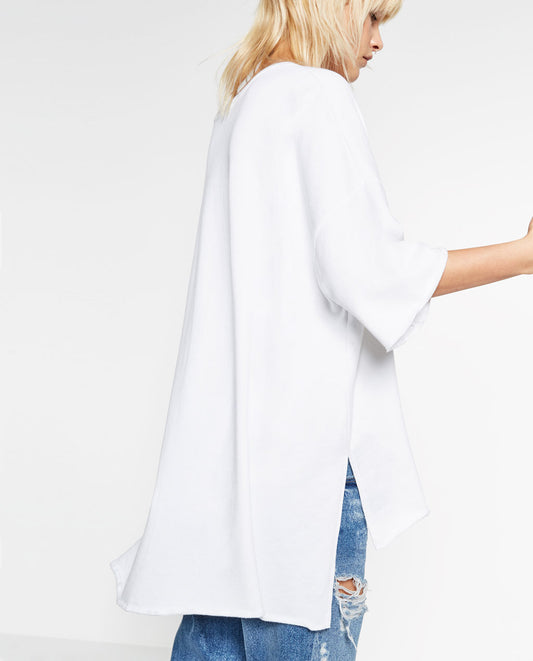 OVERSIZED TEXT PRINT SWEATSHIRT